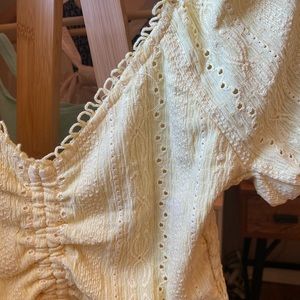 Israeli Boutique embroidery yellow top